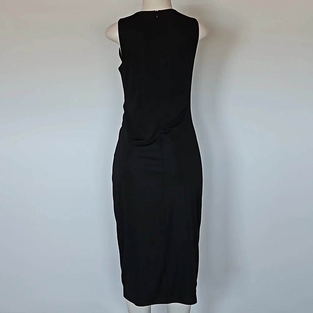 INC International Concepts sleeveless black ruched front dress-L - Picture 4 of 8